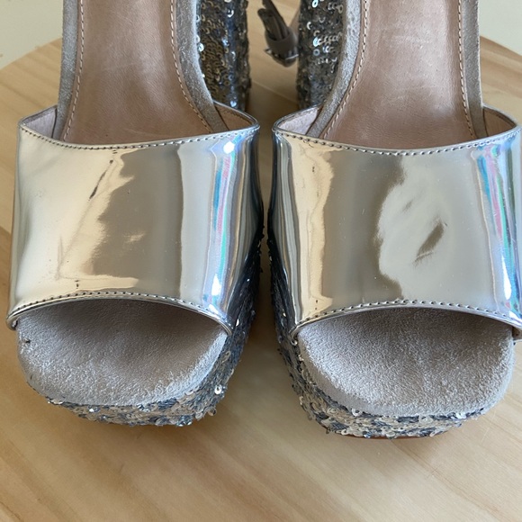 Shelly's London Dena Sequin Platform Pumps Heels - Picture 12 of 13